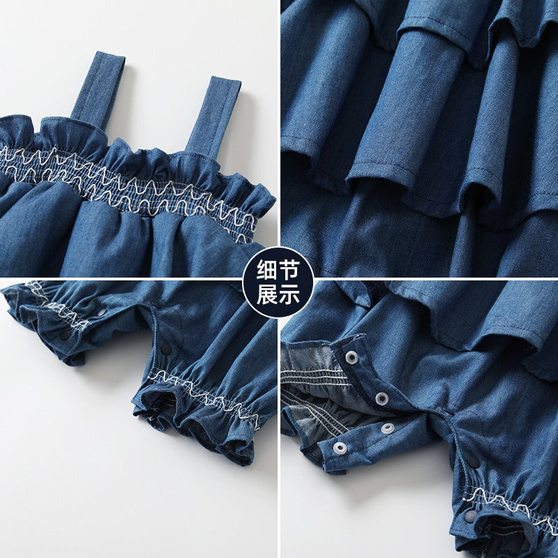 Cute Blue Jean Color Jumpsuit