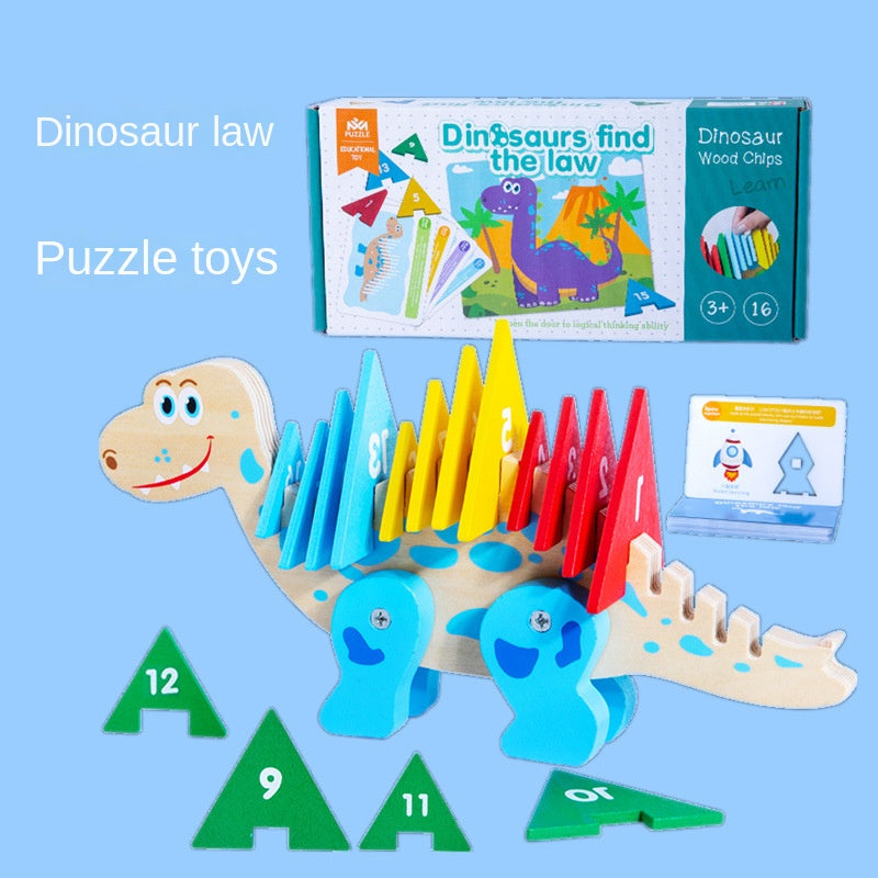 Dinosaur Building Blocks Puzzle - Educational Color Recognition Toy for Kids