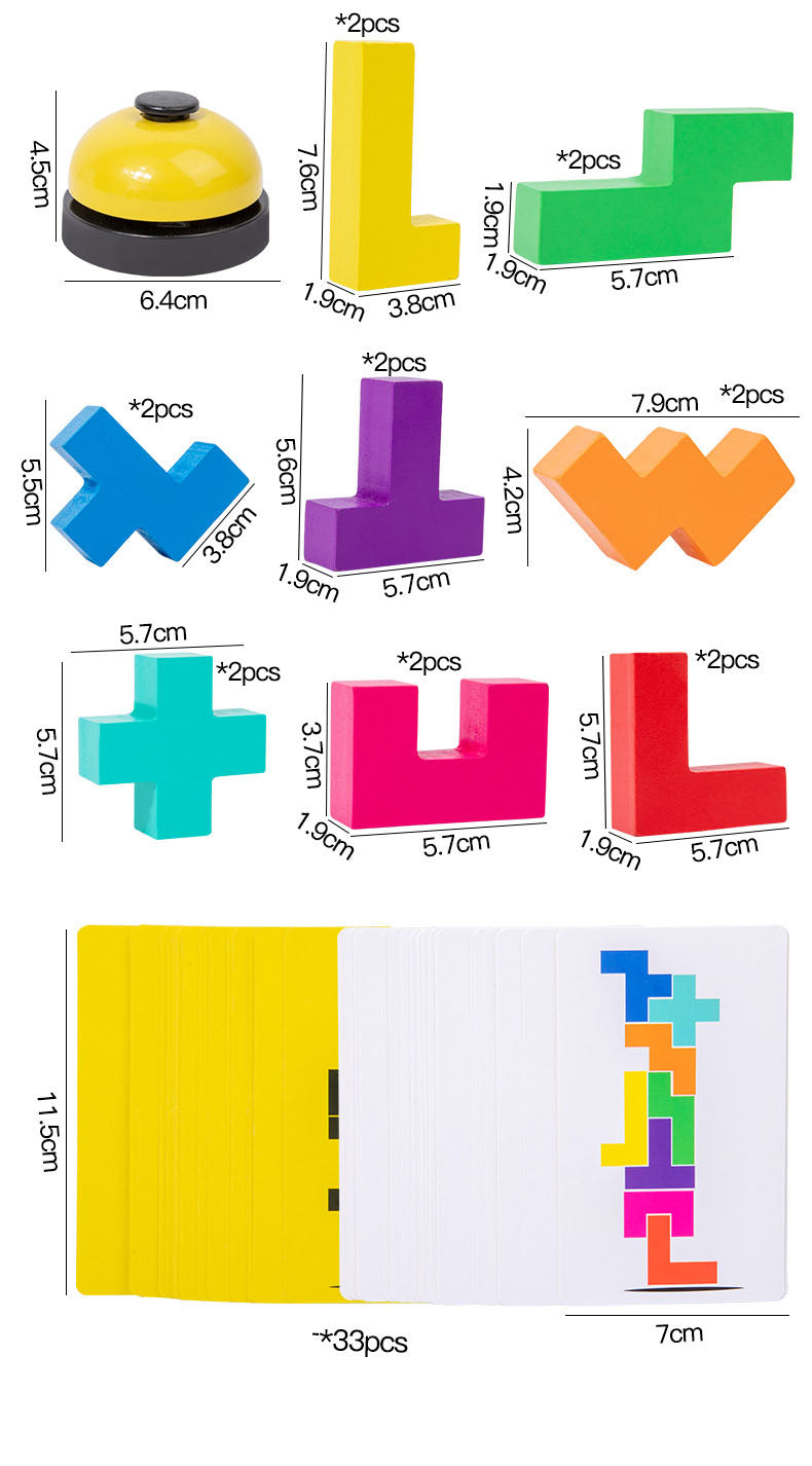 Wooden Russian Building Blocks - Educational Puzzle Toy for Early Childhood Learning