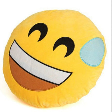 Emoji Pillow 30cm - Round Decorative Cushion for Sofa, Car Seat & Home Decor