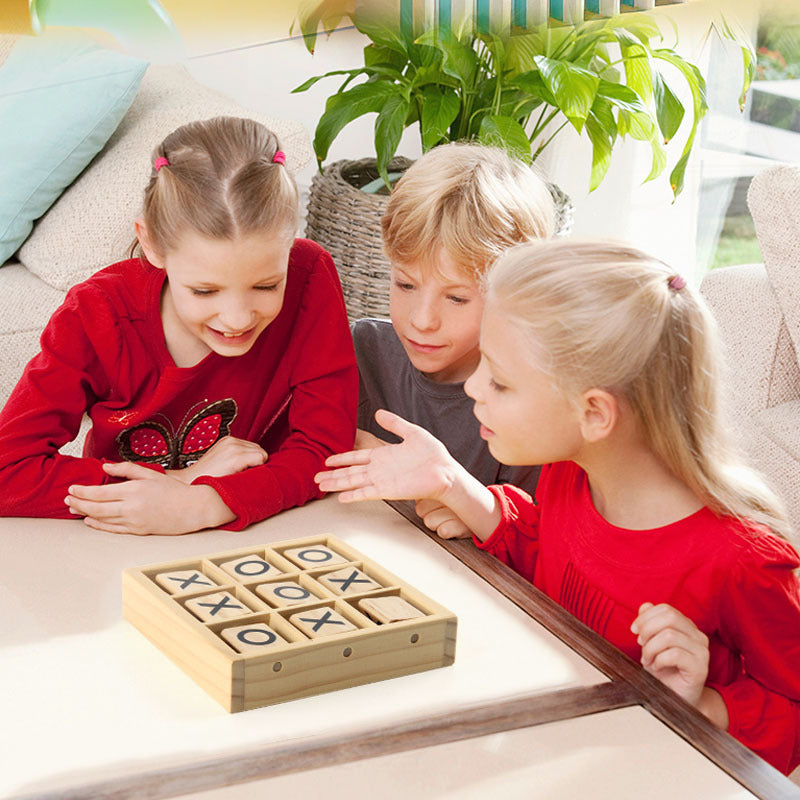 3D Wooden Tic-Tac-Toe Strategy Game - Logic & Coordination Puzzle for Kids and Family Game Night