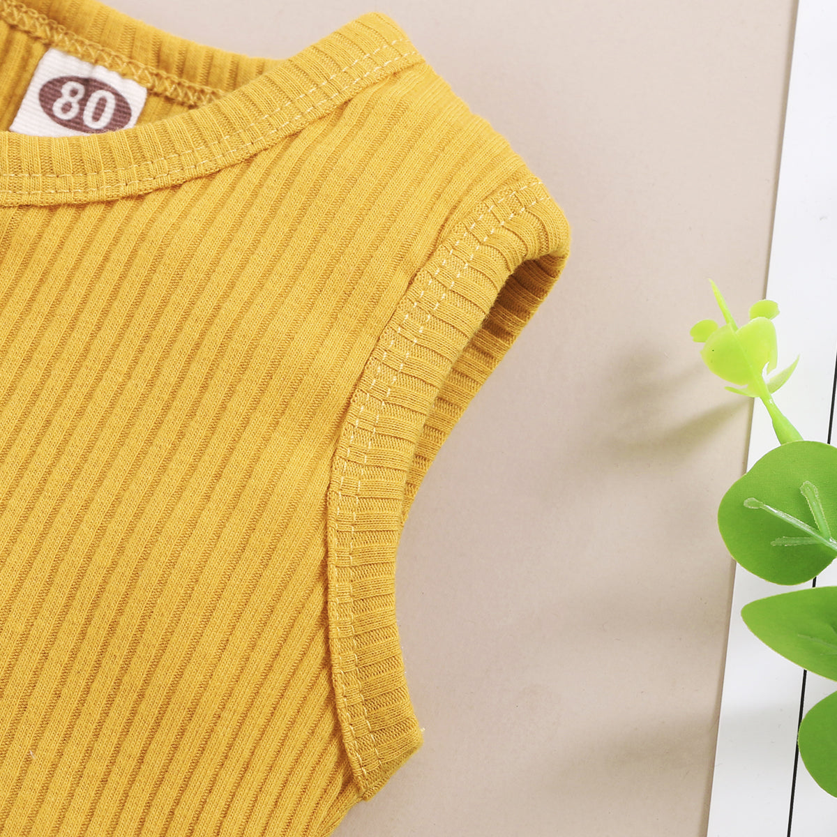 Solid Sleeveless Button Vest + Shorts Set