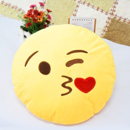 Emoji Pillow 30cm - Round Decorative Cushion for Sofa, Car Seat & Home Decor