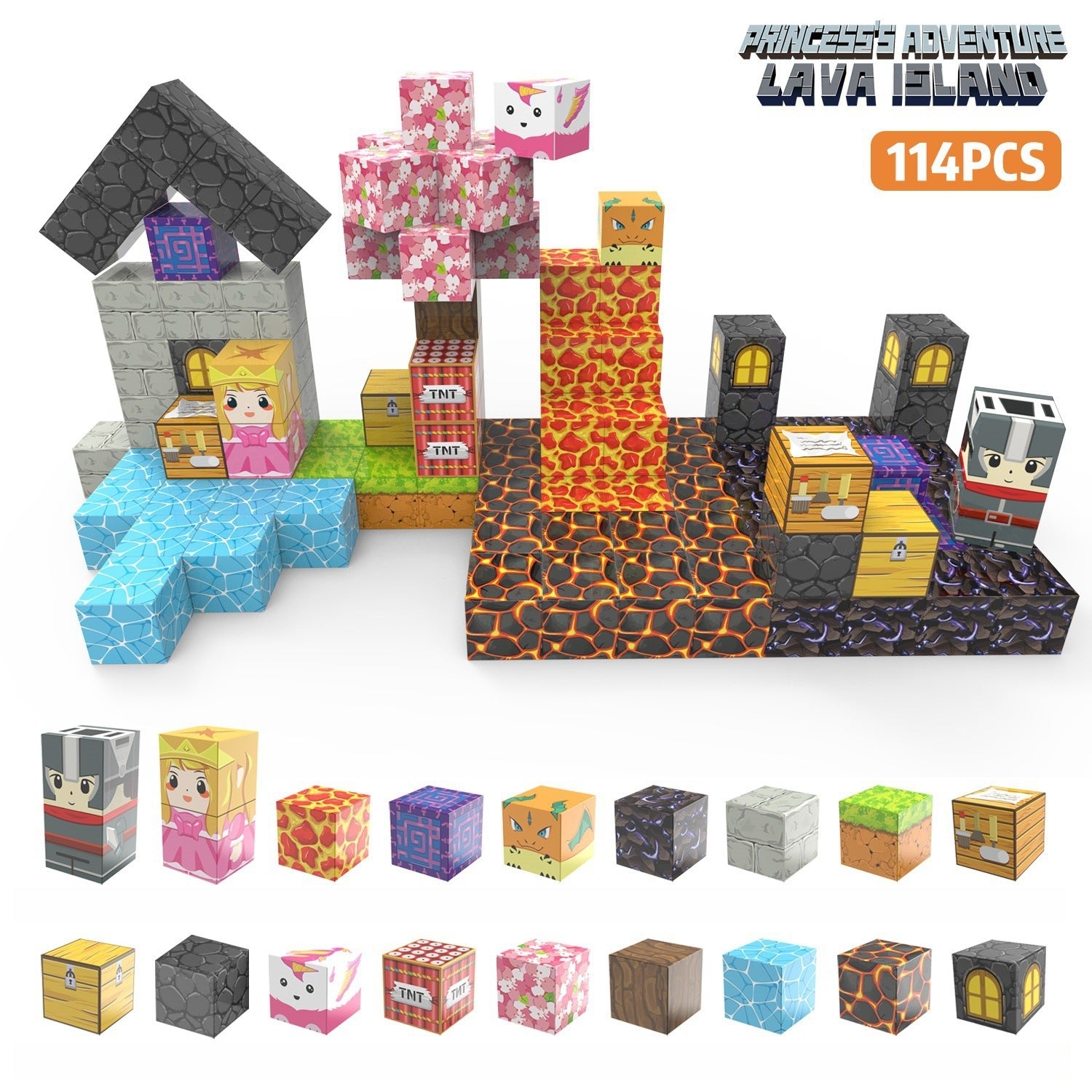 Minecraft-inspired Magnetic Building Blocks - Educational DIY Puzzle Toy for Kids