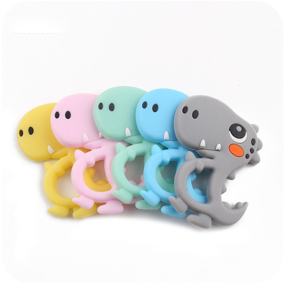 Dinosaur Baby Teether - Food Grade BPA-Free Rattle Teething Toy