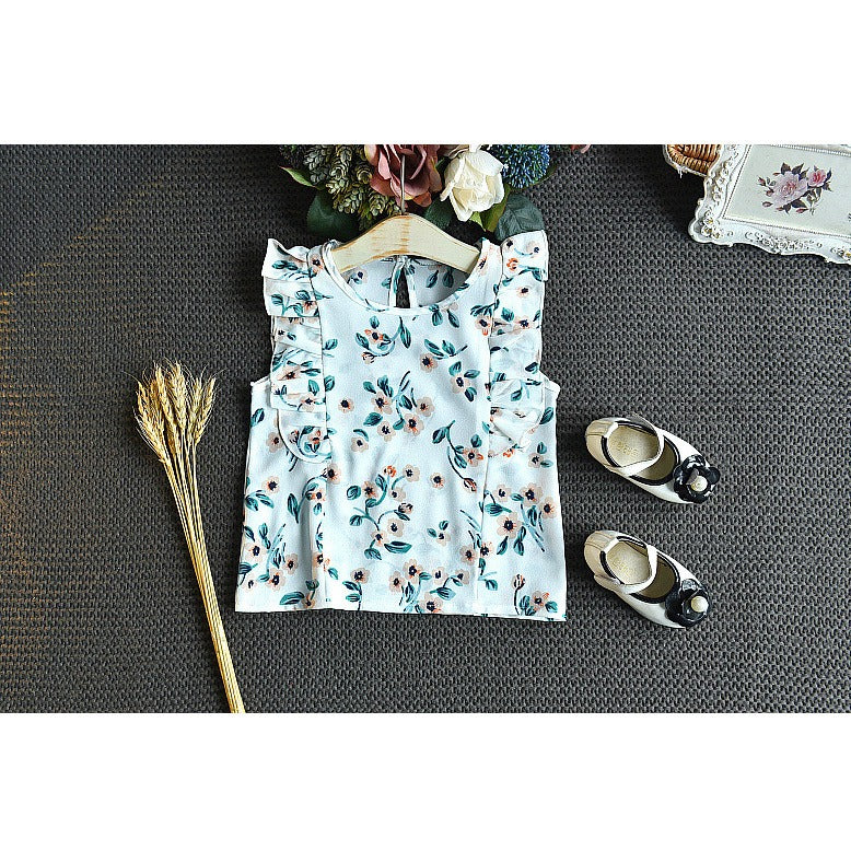 Premium Two-Piece Floral Outfit for a Little Diva- Sleeveless Top with Shorts