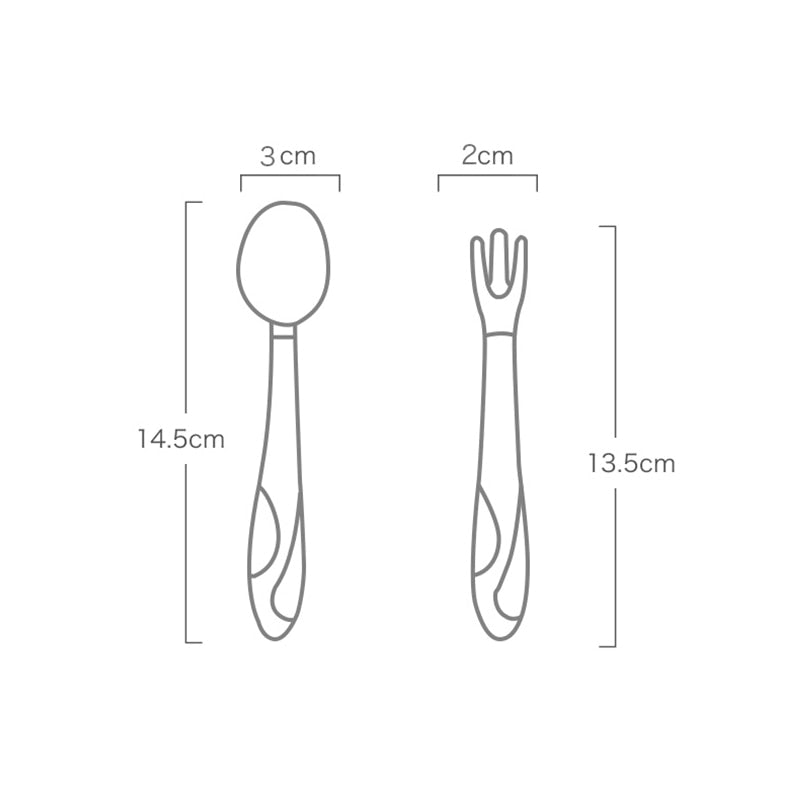 Baby Training Spoon & Fork Set | Soft Silicone, Bendable, BPA-Free