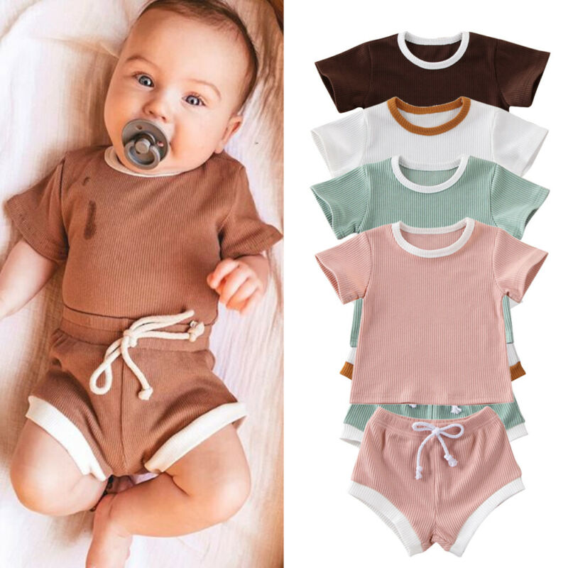 Baby Ribbed Knit 2-Piece Outfit Set | Boys and Girls
