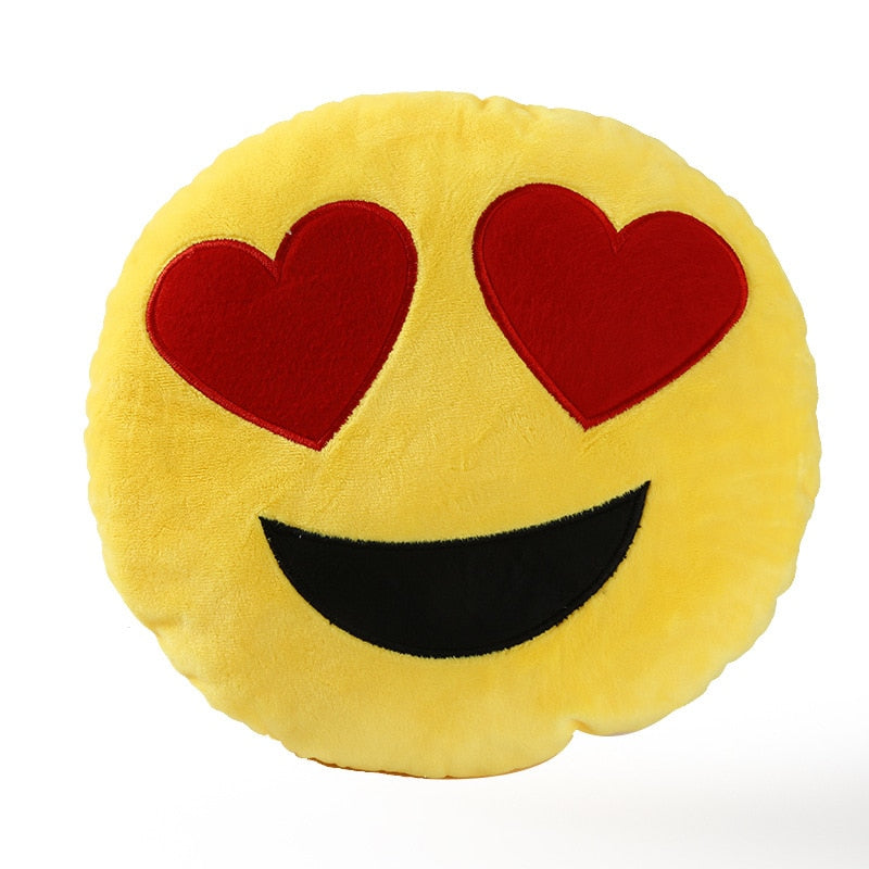 Emoji Pillow 30cm - Round Decorative Cushion for Sofa, Car Seat & Home Decor