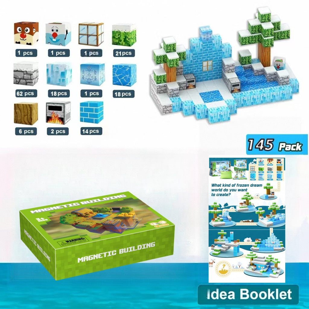 Minecraft-inspired Magnetic Building Blocks - Educational DIY Puzzle Toy for Kids
