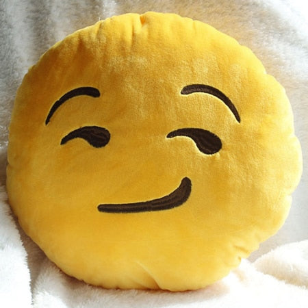 Emoji Pillow 30cm - Round Decorative Cushion for Sofa, Car Seat & Home Decor