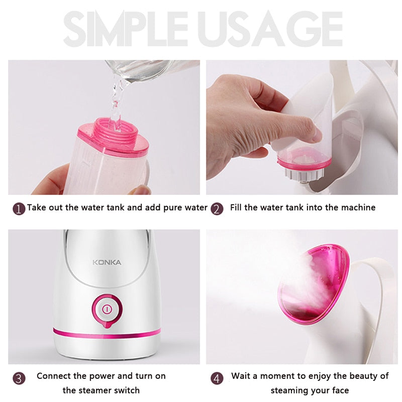 Facial Steamer with 100ml Tank — Deep Cleanse, Hydrate & Glow
