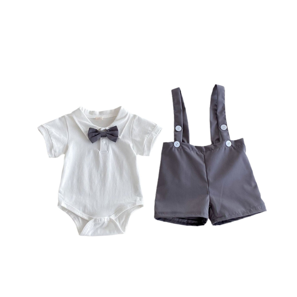 Baby Boy Suspender Shorts Set