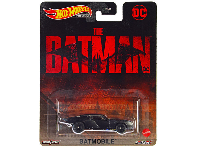 Batmobile Matt Black "The Batman" (2022) Movie "DC Comics" Diecast Model Car by Hot Wheels-0