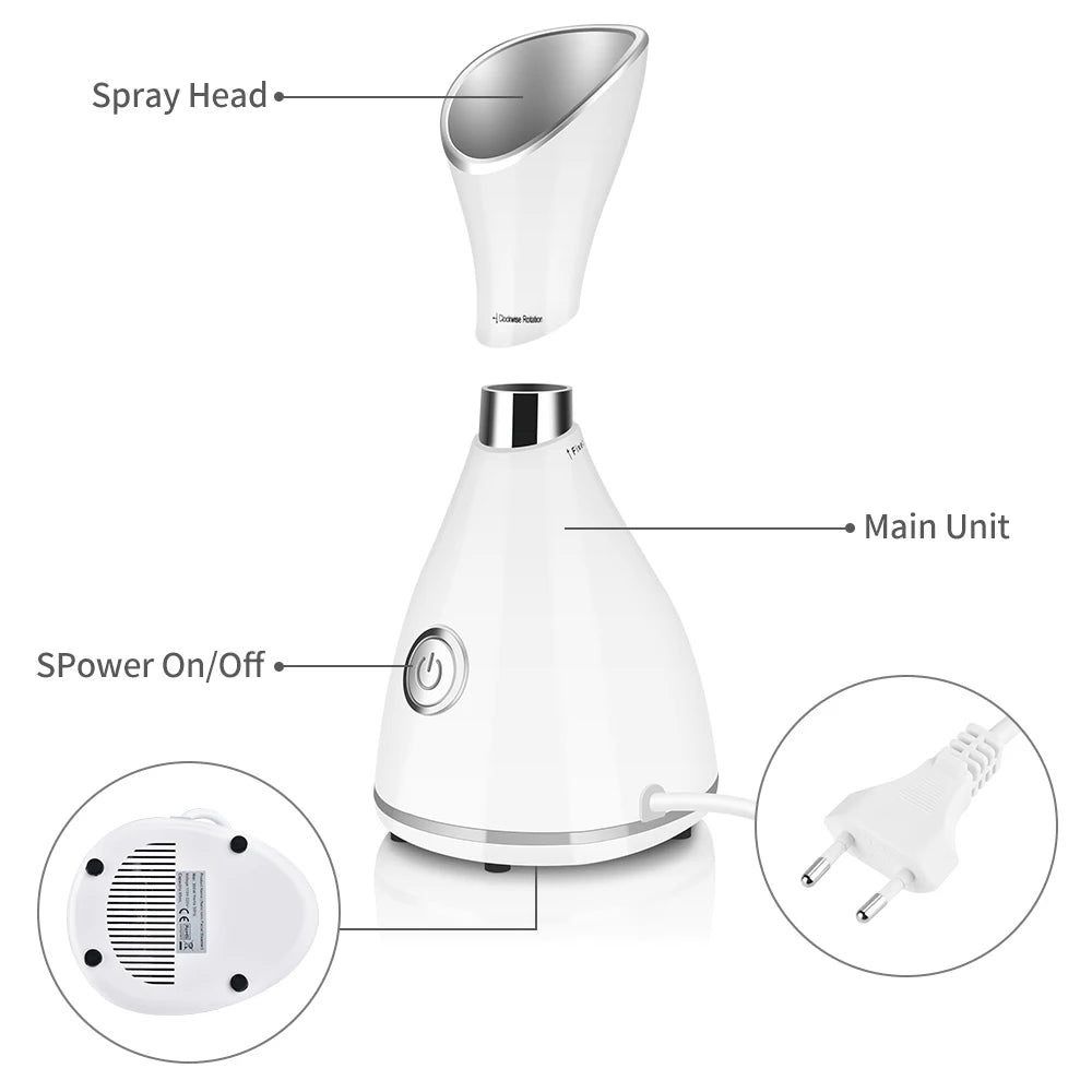 Nano Ionic Facial Steamer — Deep Pore Cleansing & Instant Hydration