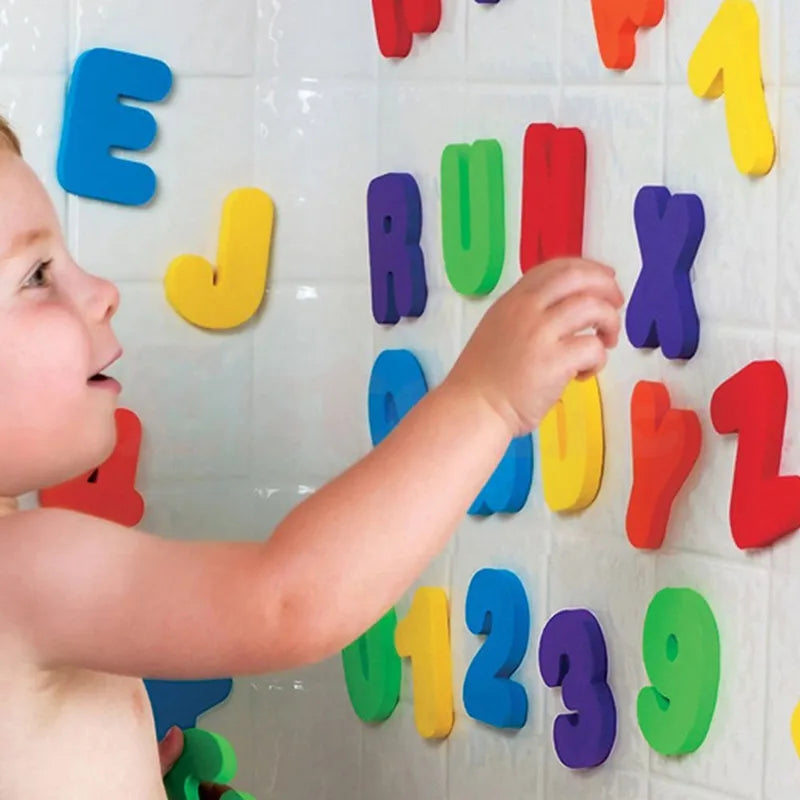 36-Piece Letters & Numbers Bath Toy Set - Educational Water Play for Kids