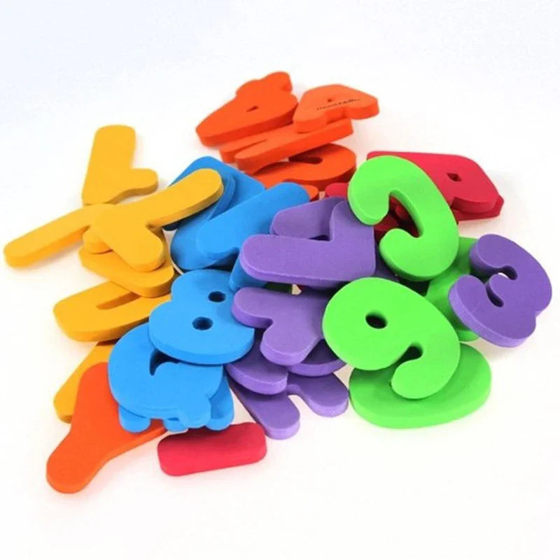 36-Piece Letters & Numbers Bath Toy Set - Educational Water Play for Kids