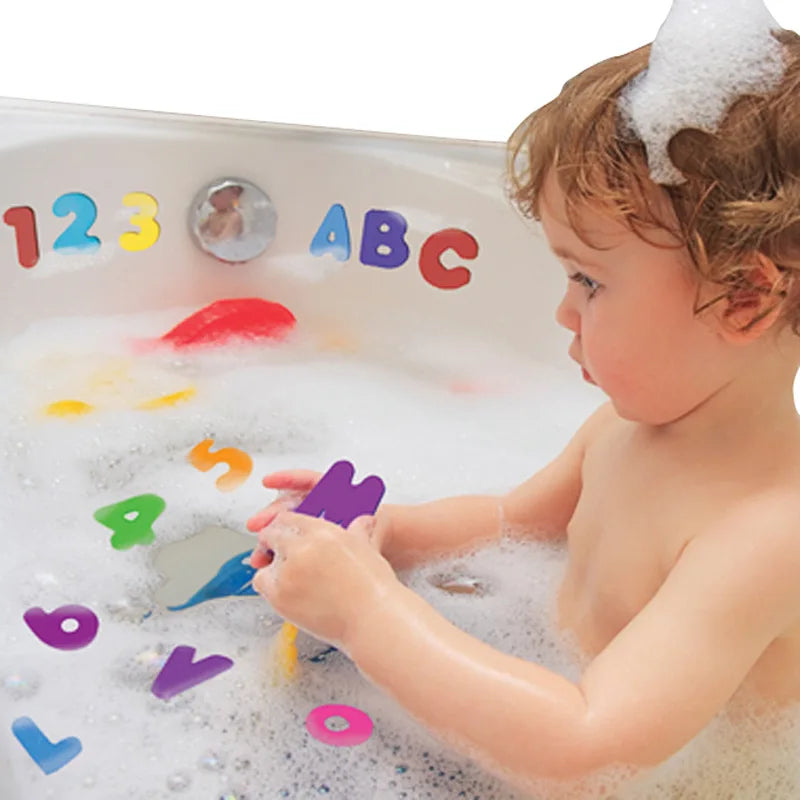 36-Piece Letters & Numbers Bath Toy Set - Educational Water Play for Kids