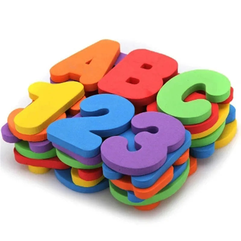 36-Piece Letters & Numbers Bath Toy Set - Educational Water Play for Kids