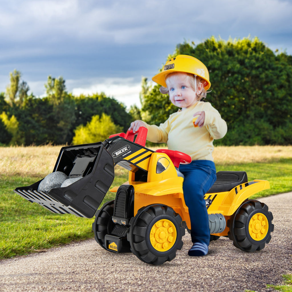 Kids Ride-On Bulldozer Toy - Adjustable Bucket Play Truck for Ages 3+