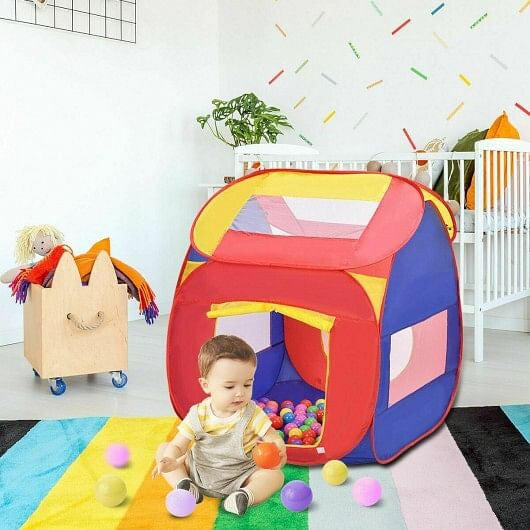 Portable Kids Play House Toy Tent with 100 Balls - Indoor & Outdoor Playhouse