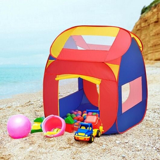 Portable Kids Play House Toy Tent with 100 Balls - Indoor & Outdoor Playhouse