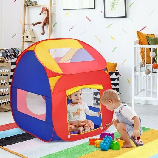 Portable Kids Play House Toy Tent with 100 Balls - Indoor & Outdoor Playhouse