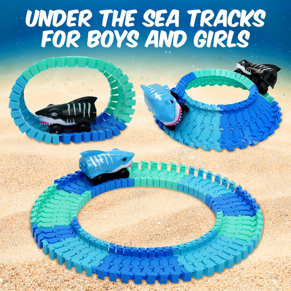 USA Toyz Ocean Race Tracks for Kids - 265 Piece Bendable Car Track Set