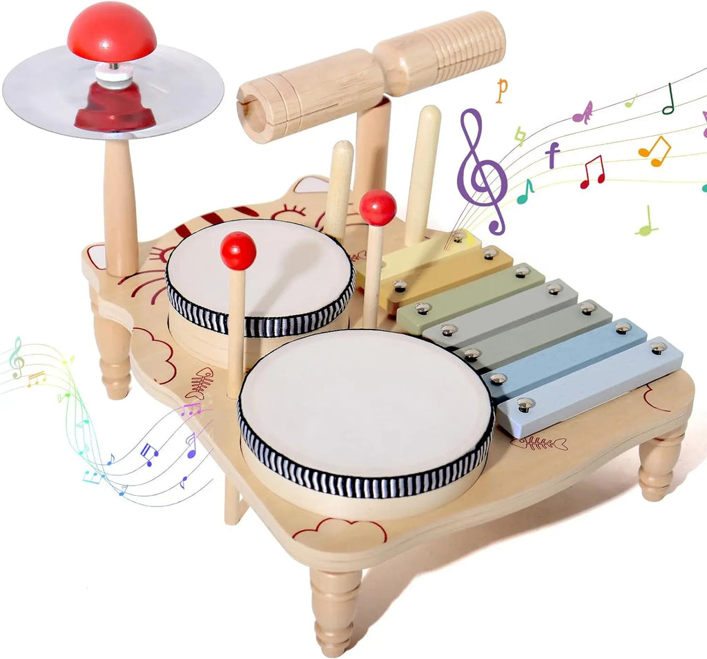 Wooden Toy Montessori Percussion Instruments Set For children multivariant-0