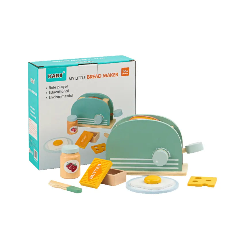 Pretend Play Toaster Set - 9 Piece Breakfast Toy for Kids