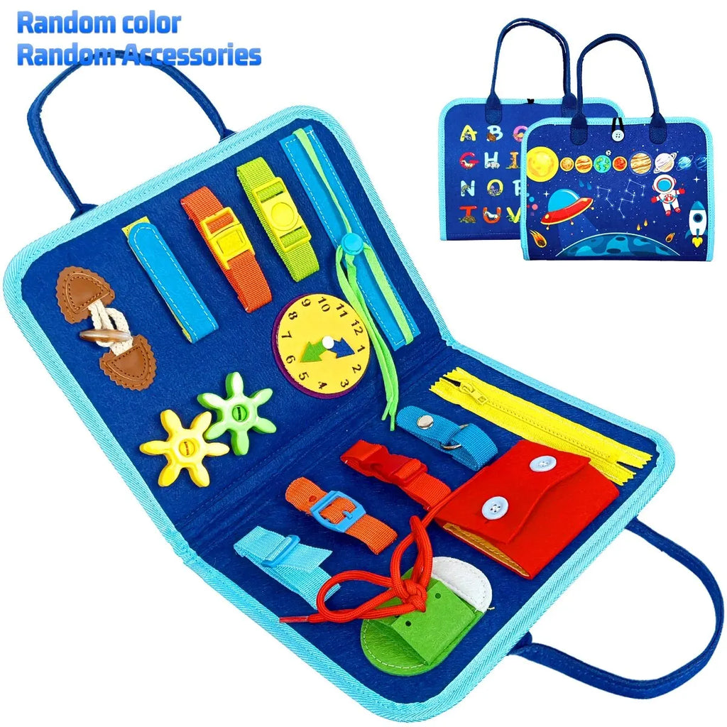 Busy Board Montessori Toy for Toddlers - Educational Learning Activity Board