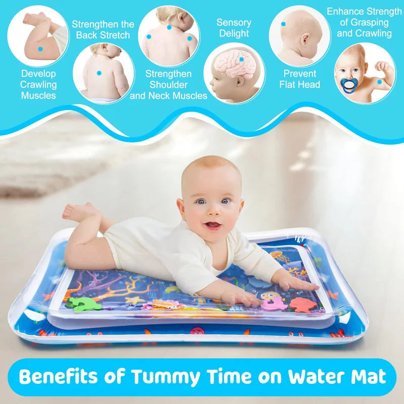 Inflatable Water Play Mat for Babies & Toddlers - Tummy Time Activity Center