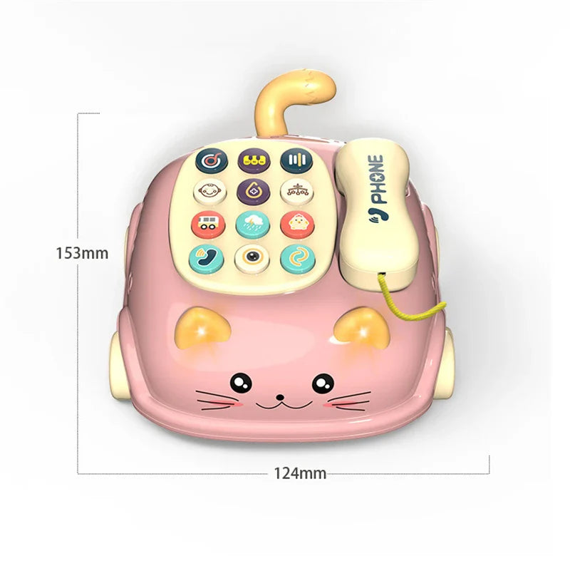 Montessori Musical Toy Telephone - Interactive Cat Phone for Toddlers