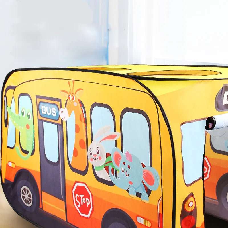 Kids Pop-Up Play Tent - Bus, Astronaut, Ocean & Dinosaur Themes - Instant Setup Playhouse