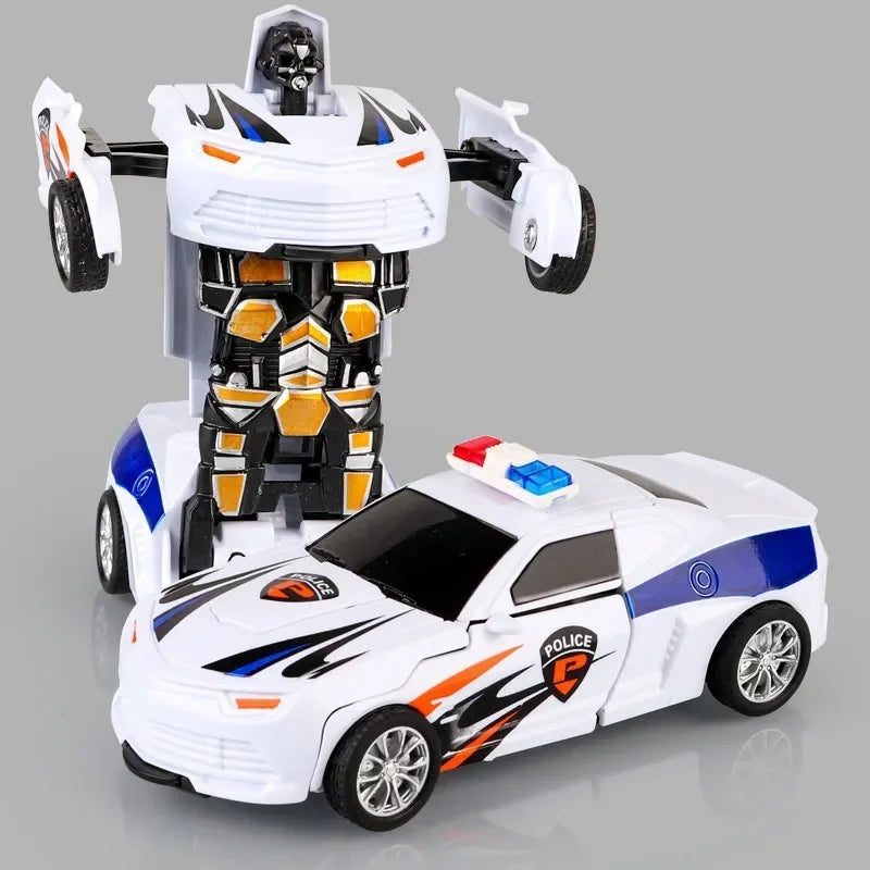 Transforming Robot Car Toy - One-Button Shape-Shifting Autobot for Kids