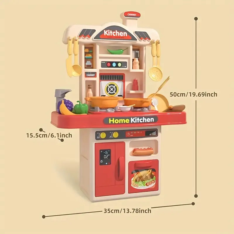 Kids Kitchen Playset - Pretend Play Cooking Toy with Accessories