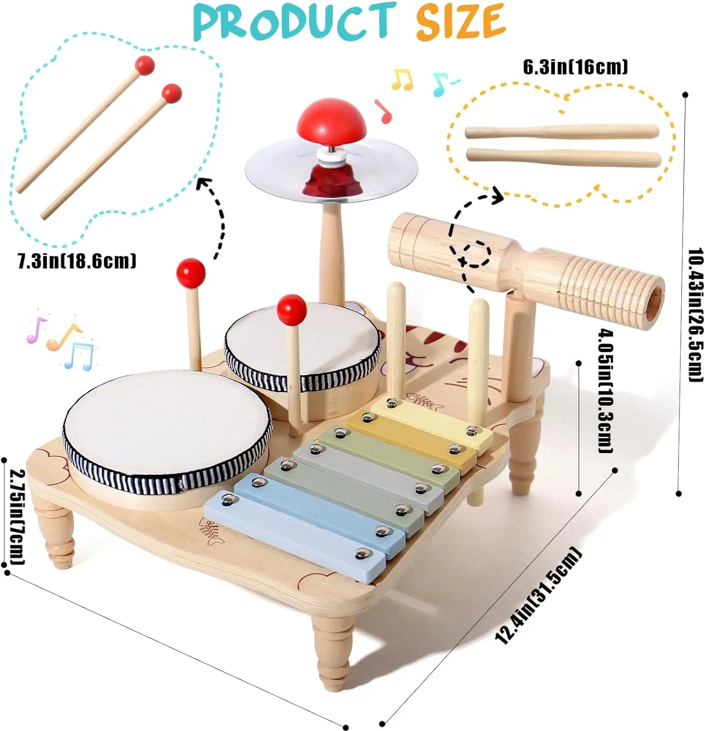 Wooden Toy Montessori Percussion Instruments Set For children multivariant-3