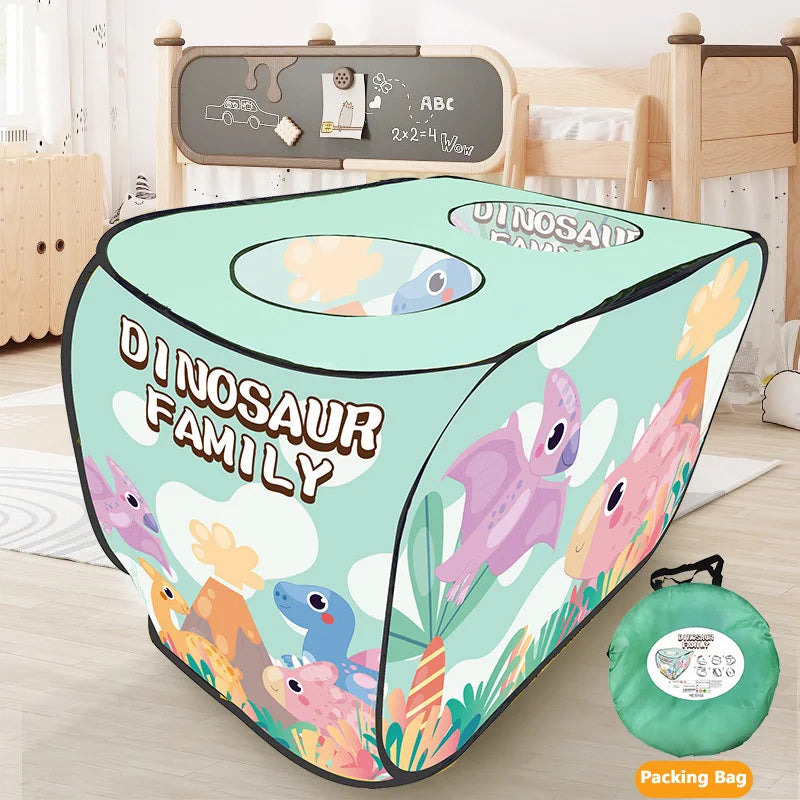Kids Pop-Up Play Tent - Bus, Astronaut, Ocean & Dinosaur Themes - Instant Setup Playhouse