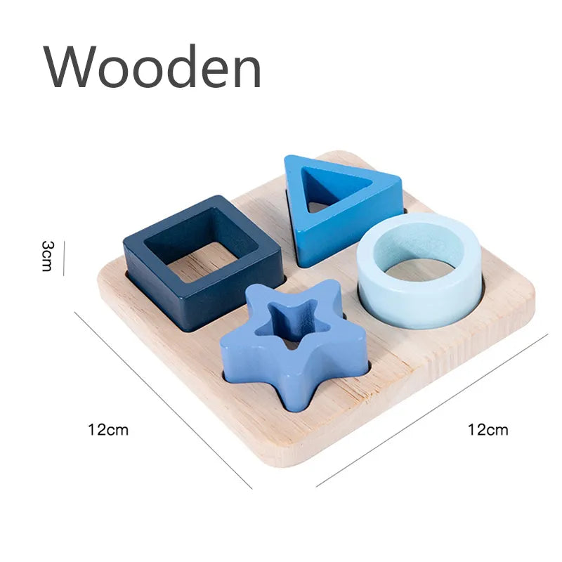 Montessori Shape Puzzle for Kids - Educational Wooden Learning Toy