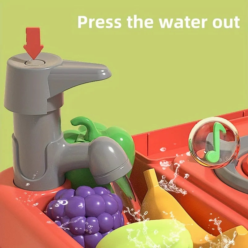 Kids Kitchen Playset - Pretend Play Cooking Toy with Accessories