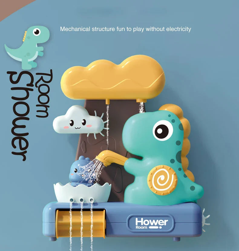 Mama Dinosaur Bath Toy - Water-Powered Spinning Wheels for Kids