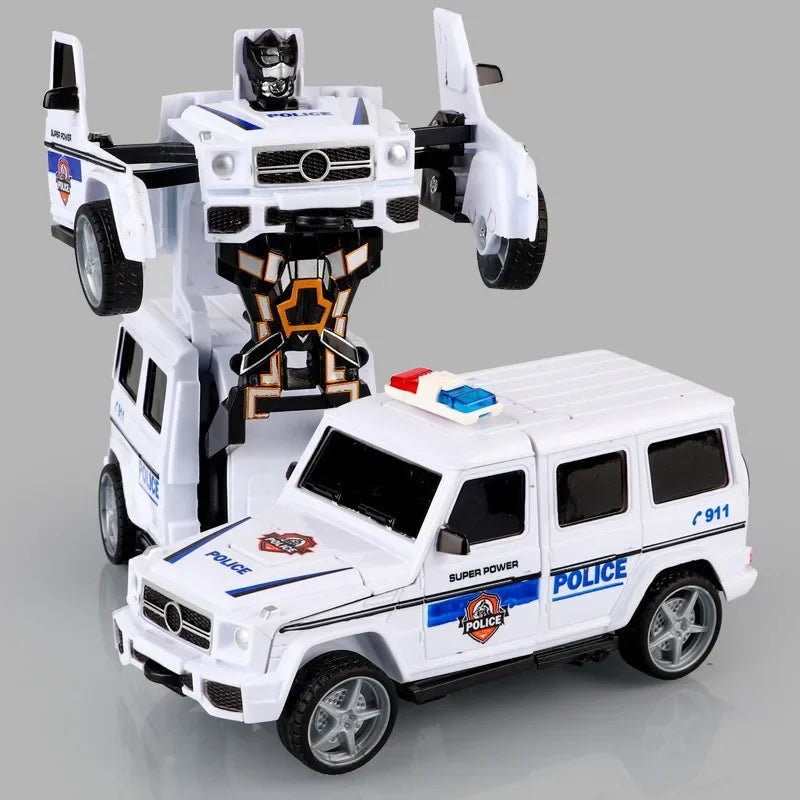 Transforming Robot Car Toy - One-Button Shape-Shifting Autobot for Kids