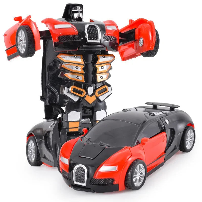 Transforming Robot Car Toy - One-Button Shape-Shifting Autobot for Kids