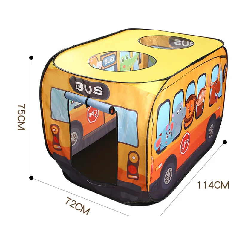 Kids Pop-Up Play Tent - Bus, Astronaut, Ocean & Dinosaur Themes - Instant Setup Playhouse
