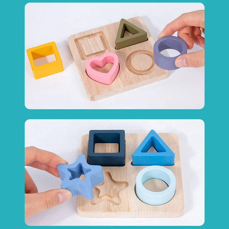 Montessori Shape Puzzle for Kids - Educational Wooden Learning Toy