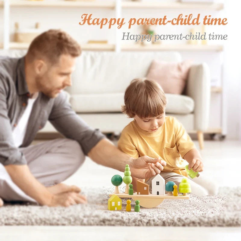 Montessori Wooden Toy Stacking&Threading for children multivariant-3