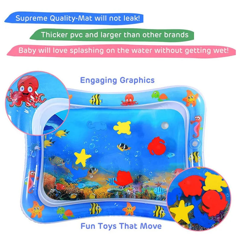 Inflatable Water Play Mat for Babies & Toddlers - Tummy Time Activity Center
