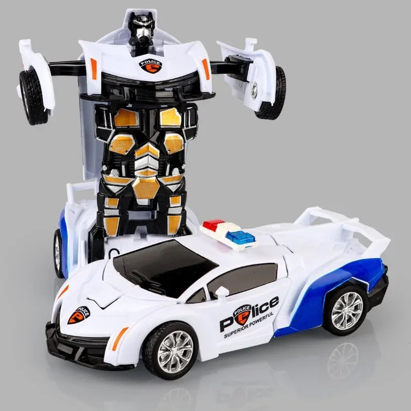 Transforming Robot Car Toy - One-Button Shape-Shifting Autobot for Kids