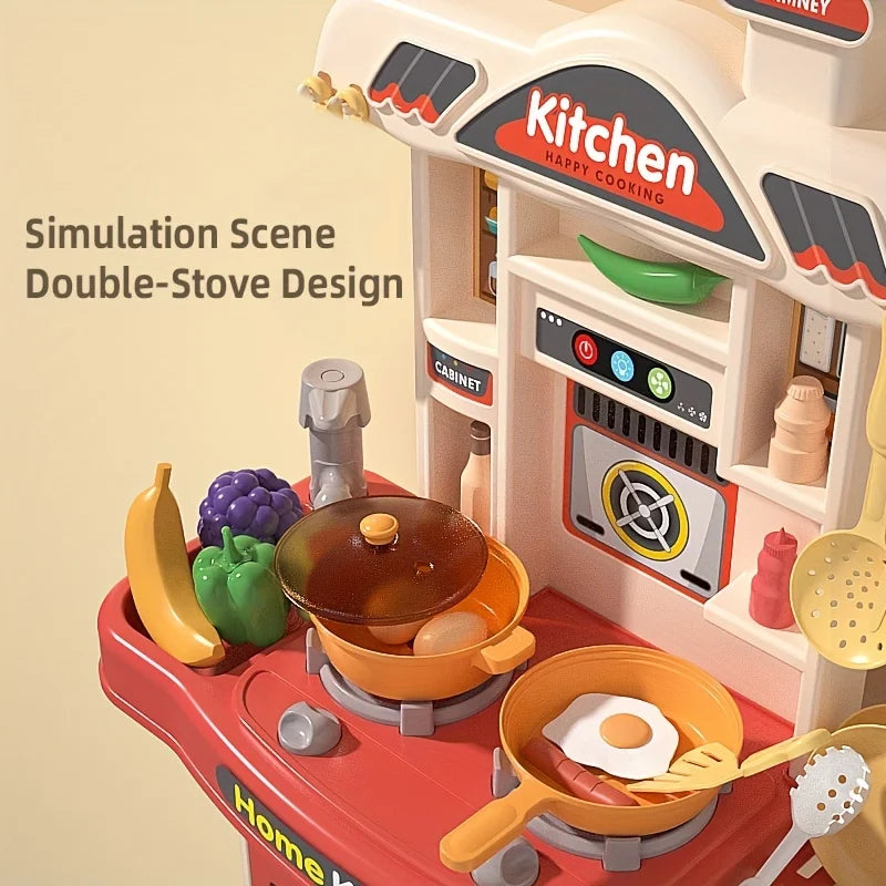Kids Kitchen Playset - Pretend Play Cooking Toy with Accessories