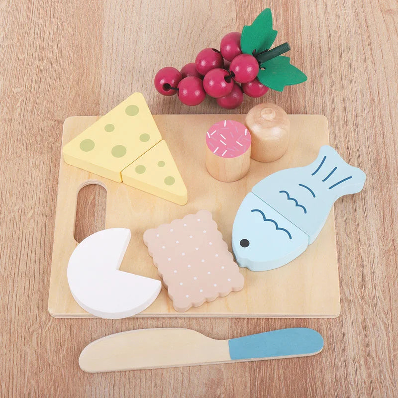 Wooden Pretend Play Food Set for Kids - Educational Toy Kitchen Accessories